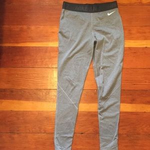 Nike size medium fleece lined leggings grey